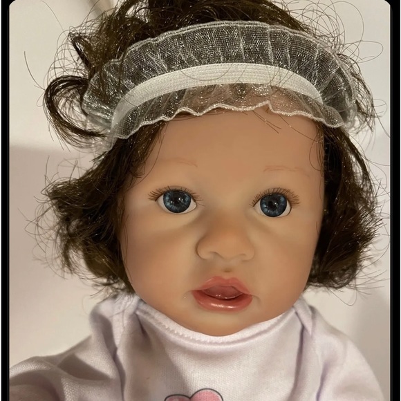 Toys Reborn Baby Girl Doll Brown Hair Open Mouth Poshmark